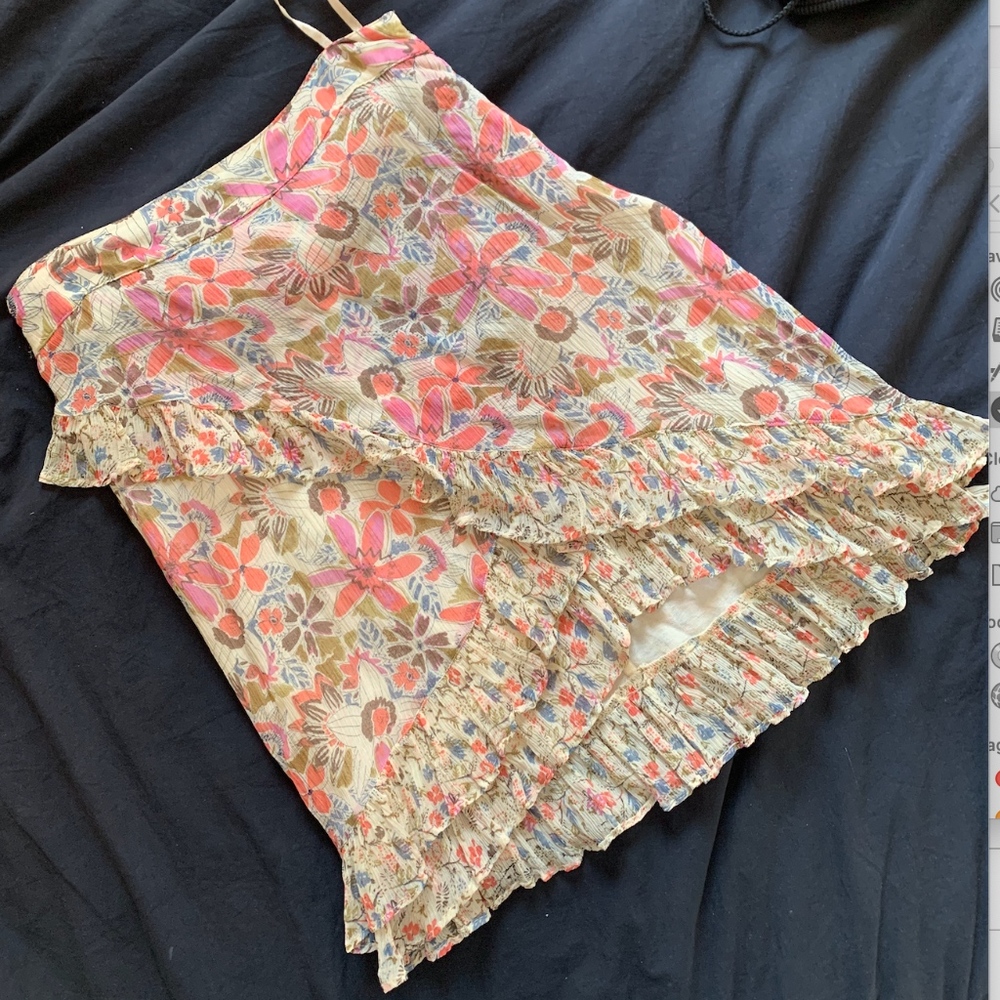 Free People faux wrap ruffle skirt